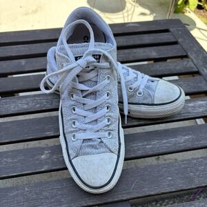 Converse Women 8 Grey Sneakers Casual Classic Low Top Textile Upper